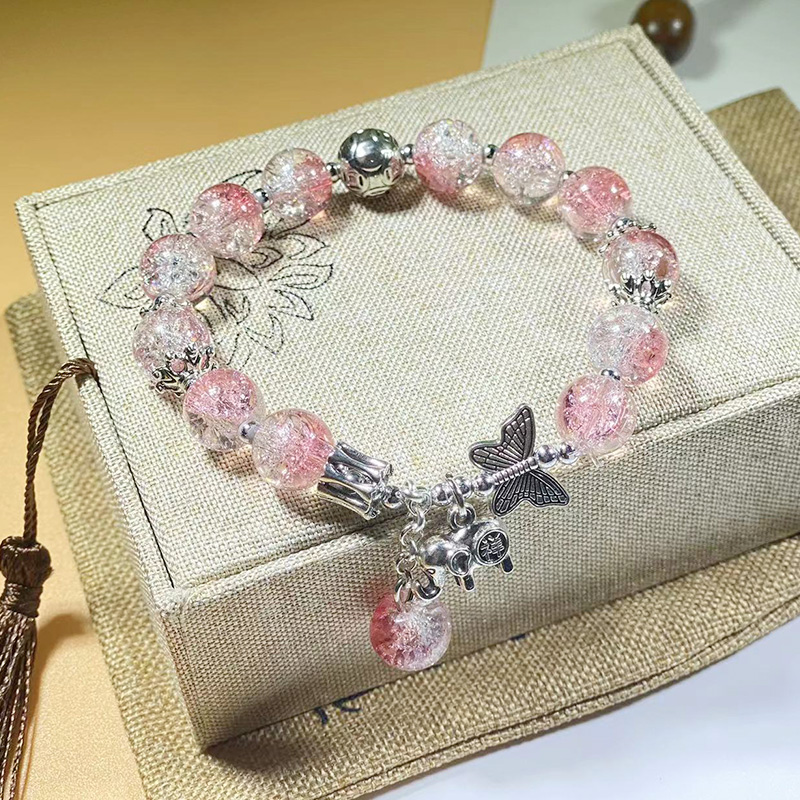 国风玉料琉璃尼泊尔珠爆花大象闺蜜好礼女式清凉夏日饰品批发