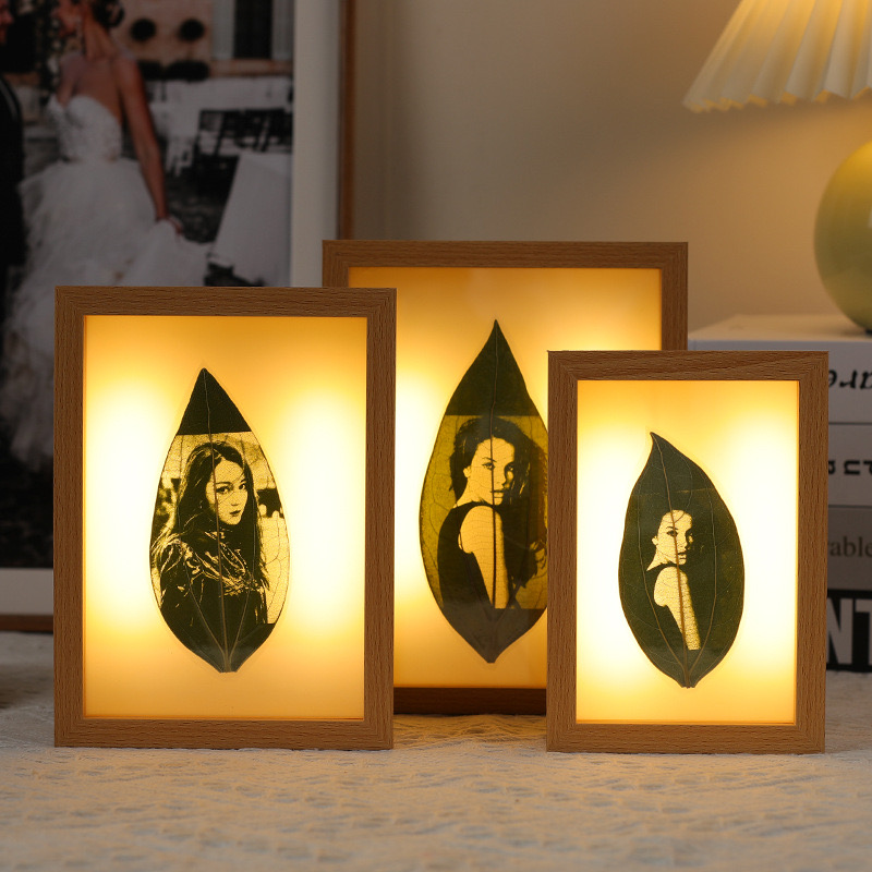Leaf Light Frame, Creative Photo Frame Specification drawing
