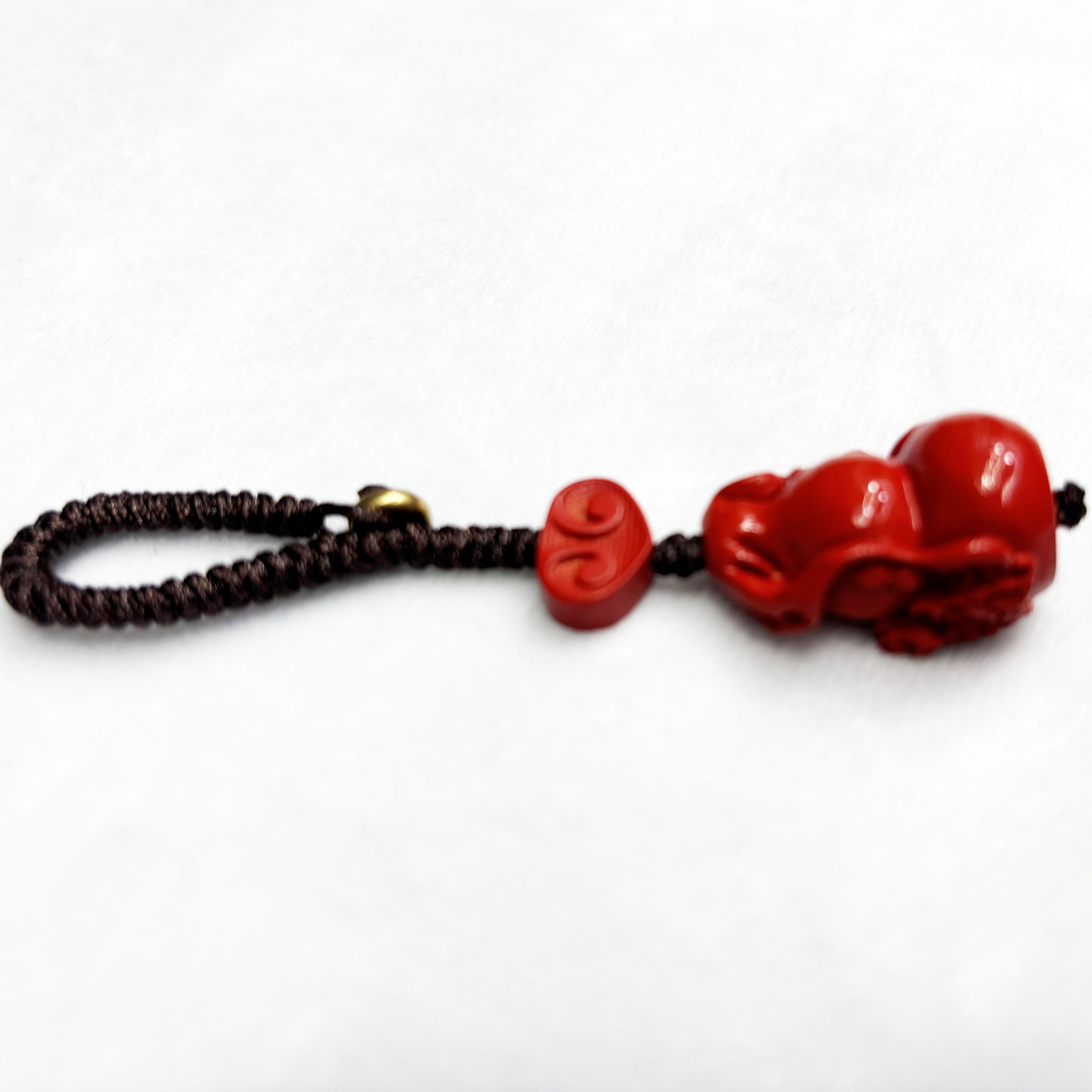 Dragon Year Cinnabar Gourd Car Key Chain Pendant Safe Buckle Men's And Women's Mobile Phone Chain Pendant Jewelry details Picture