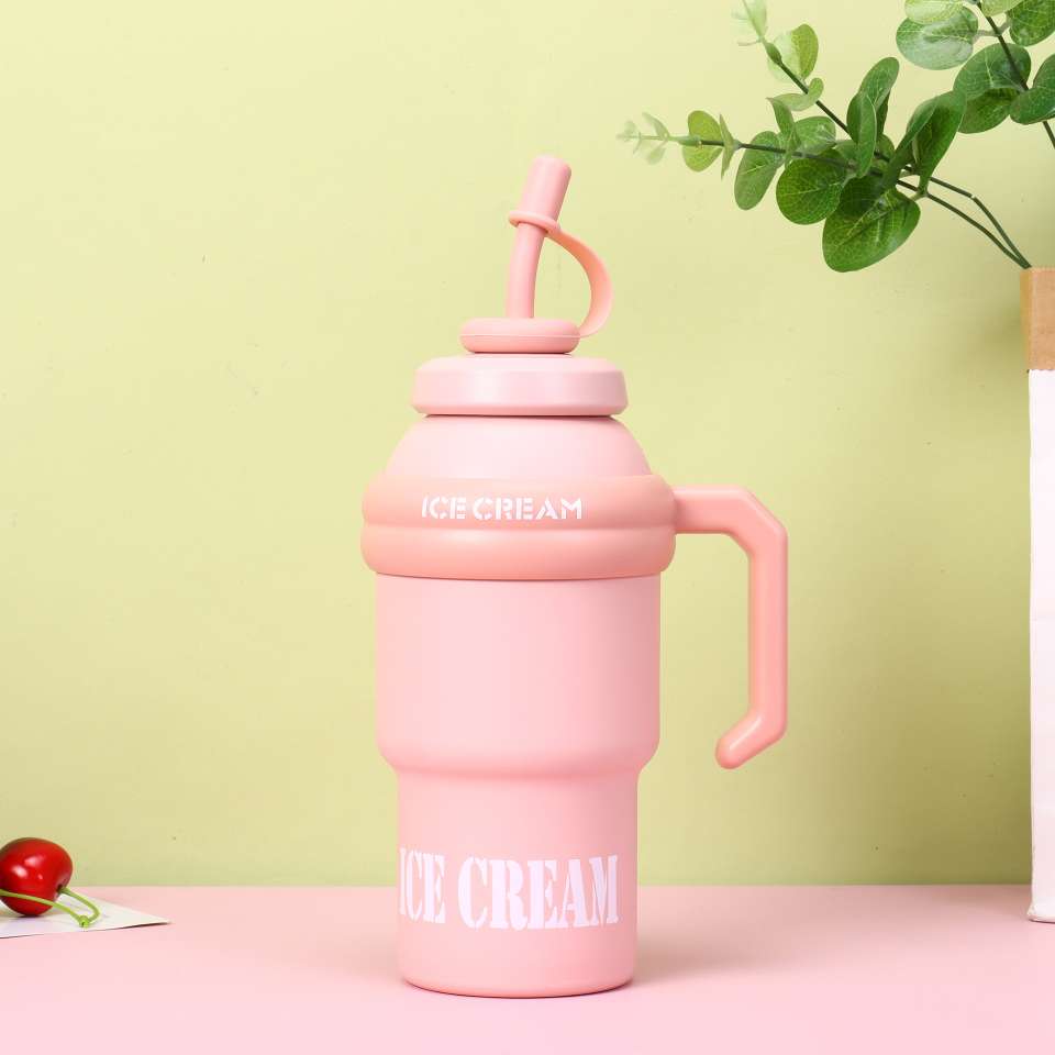 Wholesale of S98-YHSQ7405 new vacuum giant insulated cup, outdoor portable handle, cold preservation ice king, car cup with straw detail image 4