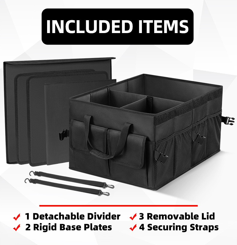 跨境汽车后备箱收纳箱大容量车尾箱整理置物盒车内用品车载储物箱详情5