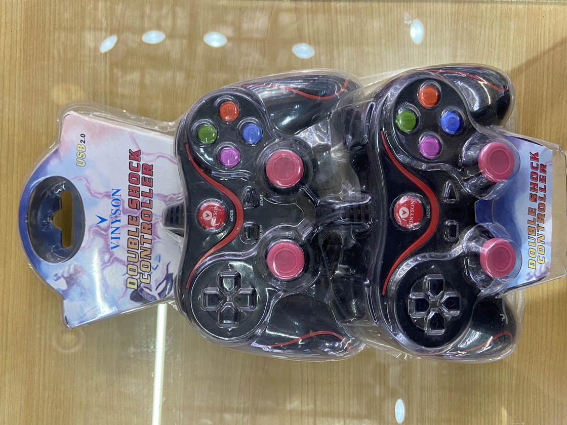 电脑手柄双打黑色带震动11554