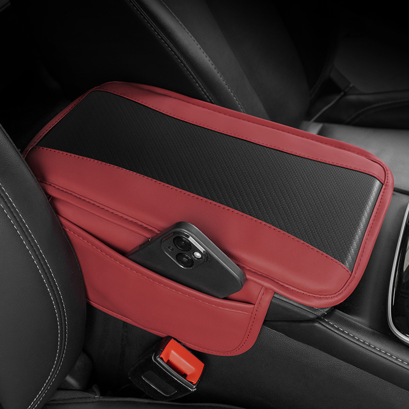 Carbon fiber texture car armrest box pad, multi-functional car storage bag, car handrest box protection pad, car interior height-increasing pad Application Scenario