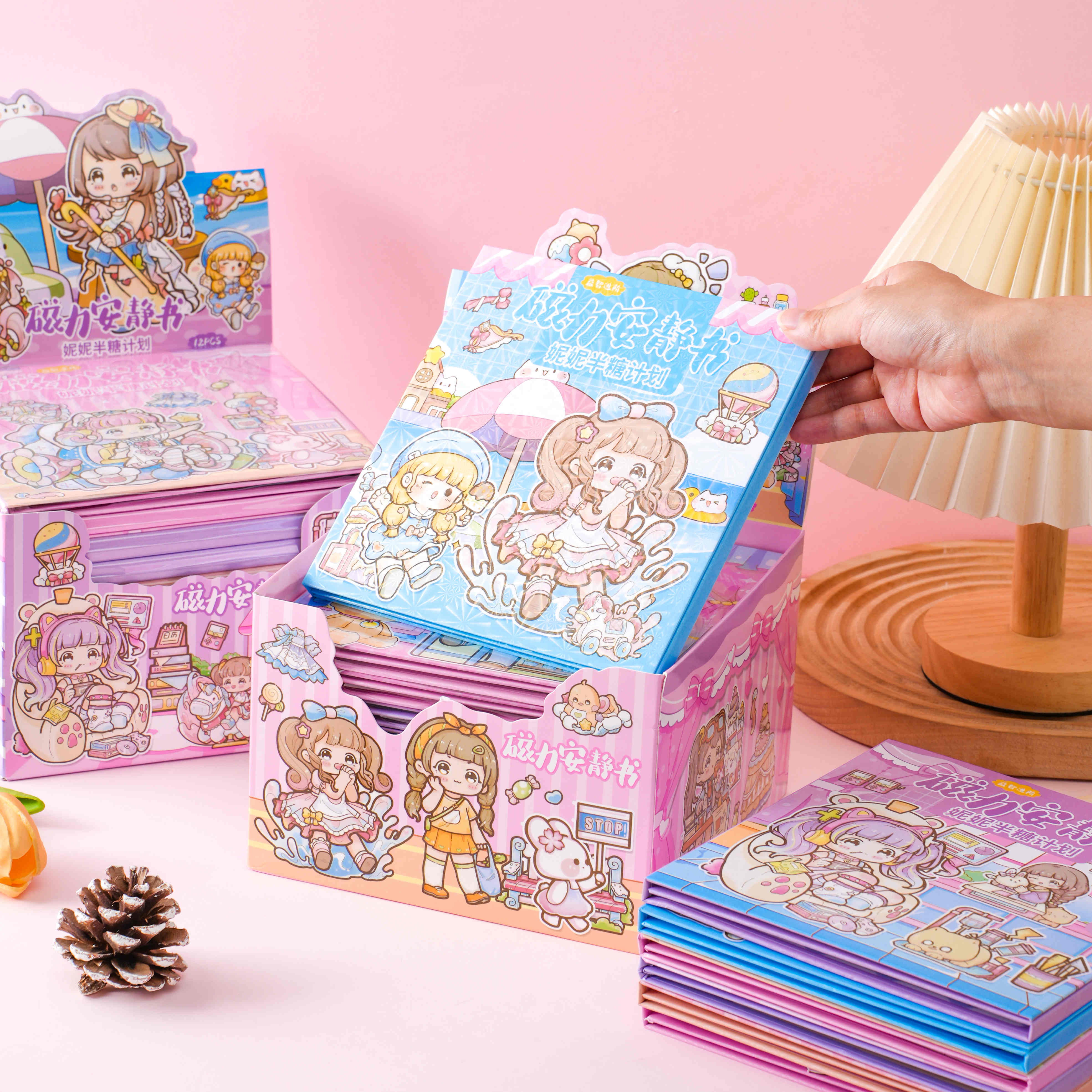 17.2*17.2 Cartoon magnetic quiet book 30% off, girls change to magnetic quiet book DIY fridge magnets