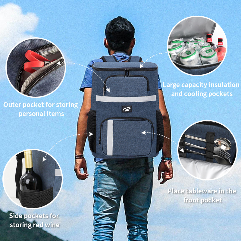 New foreign trade products: Fashionable and simple style lunch bag, thickened aluminum foil lunch bag, fresh-keeping ice bag, portable double-shoulder insulated bag detail image 8