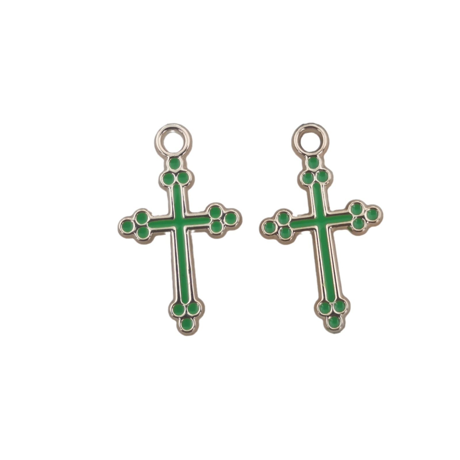 diy jewelry accessories, plastic colored oil-dripping retro cross pendants, bracelets, necklaces, cross accessories, 500 pieces per package detail image 2