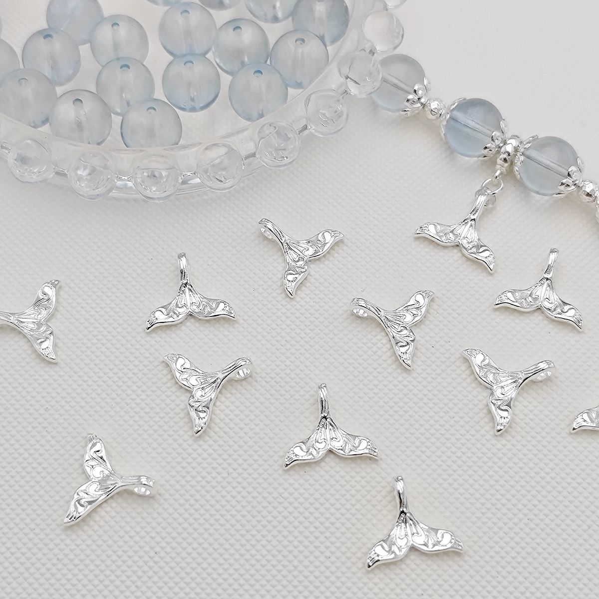 DIY alloy jewelry accessories: Fish tail, withered leaf, butterfly, Nine-tailed fox, three-dimensional butterfly, beaded pendant, bracelet, necklace material