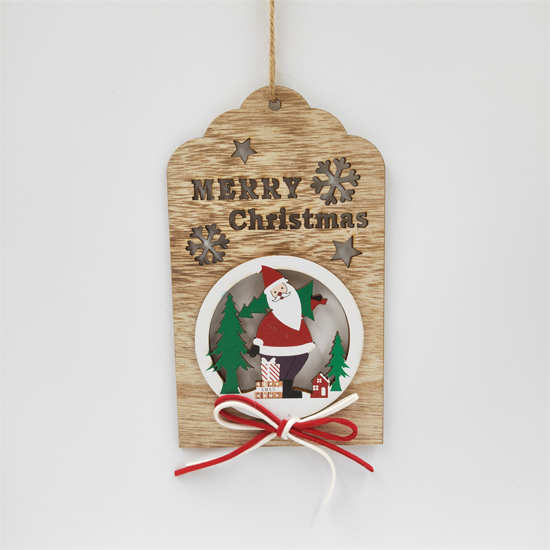 Cheung Chau Christmas Christmas Pendant Home Decor Wooden Craft Christmas Props Holiday Gifts Christmas Decoration Wooden Pendant House Shape