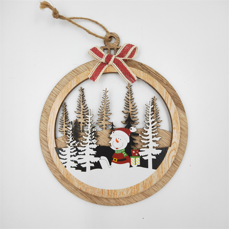 Cheung Chau Christmas Christmas Pendant Home Decor Wooden Craft Christmas Props Holiday Gifts Christmas Decoration Wooden Pendant Round Application Scenario