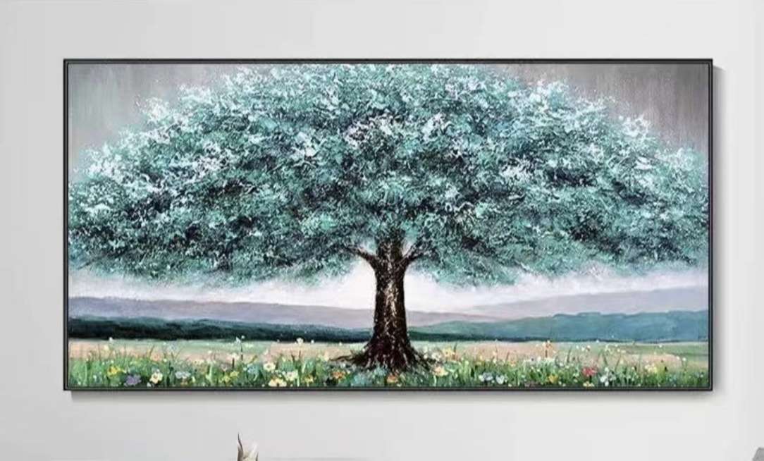 Pintura decorativa moderna, pintura de cristal, árbol grande