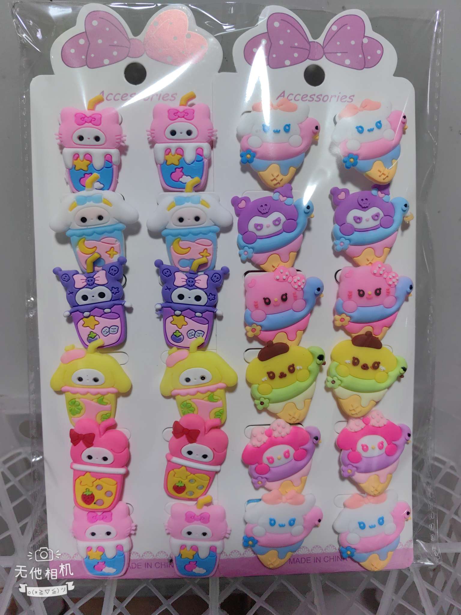 山茶花碎发梳毛发碎发整理神器大人发夹女后脑勺发卡发箍头饰夹子100U型盘发软胶白底实物图