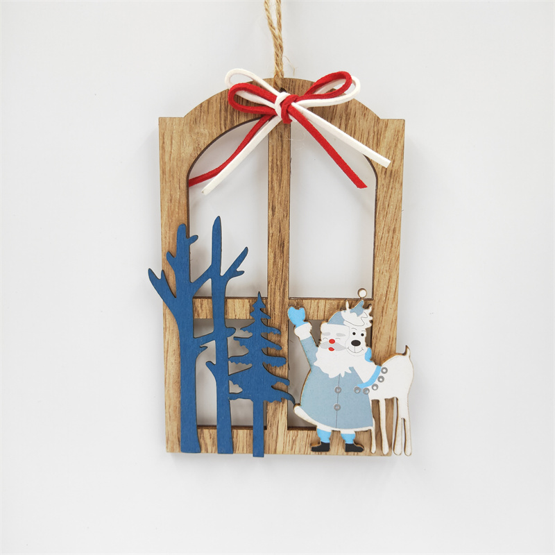 Cheung Chau Christmas Christmas Pendant Home Decor Wooden Craft Christmas Props Holiday Gifts Christmas Decoration Wooden Pendant Round