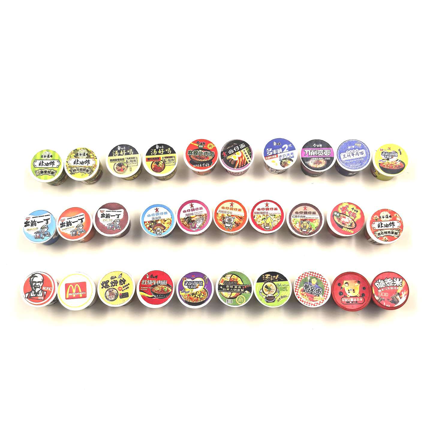Supermarket and convenience store ornaments, hanging items, resin accessories, hair clips, clothing, stickers, new instant noodles, instant noodles, 500 pieces per pack details Picture