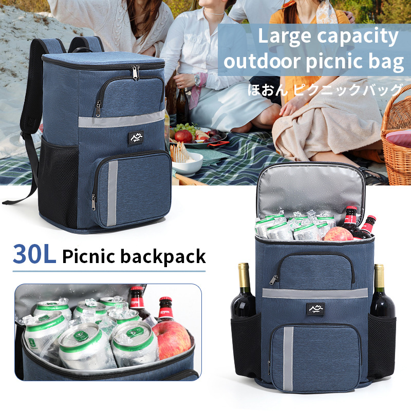 New foreign trade products: Fashionable and simple style lunch bag, thickened aluminum foil lunch bag, fresh-keeping ice bag, portable double-shoulder insulated bag Specification image