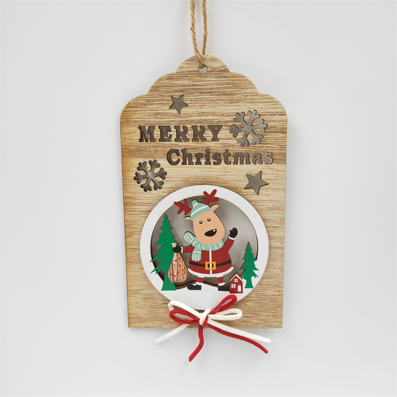 Cheung Chau Christmas Christmas Pendant Home Decor Wooden Craft Christmas Props Holiday Gifts Christmas Decoration Wooden Pendant House Shape Specification drawing