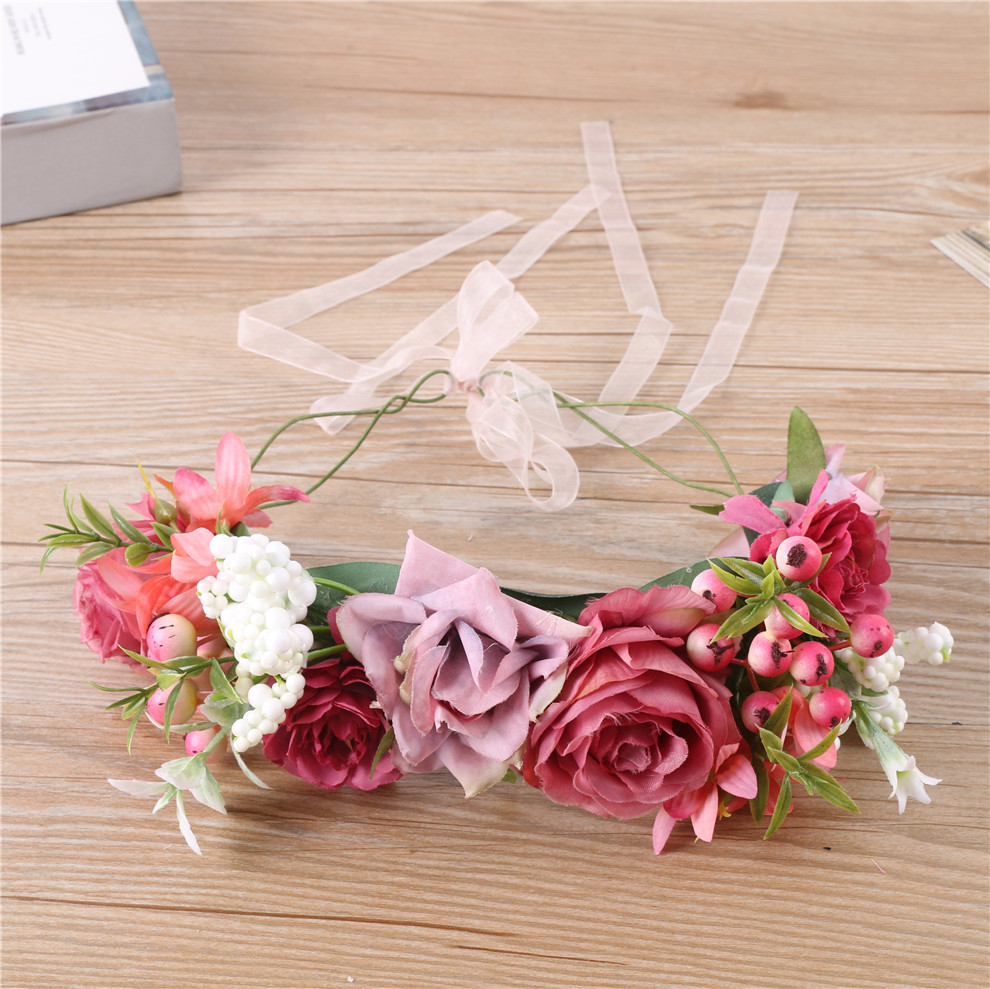 2025义乌嘉兰花环 仿真花朵发箍头饰 拍照摄影道具 美拉德流行色牡丹花朵头箍发饰 承接来样来图定制 自主工厂欢迎来询详情4