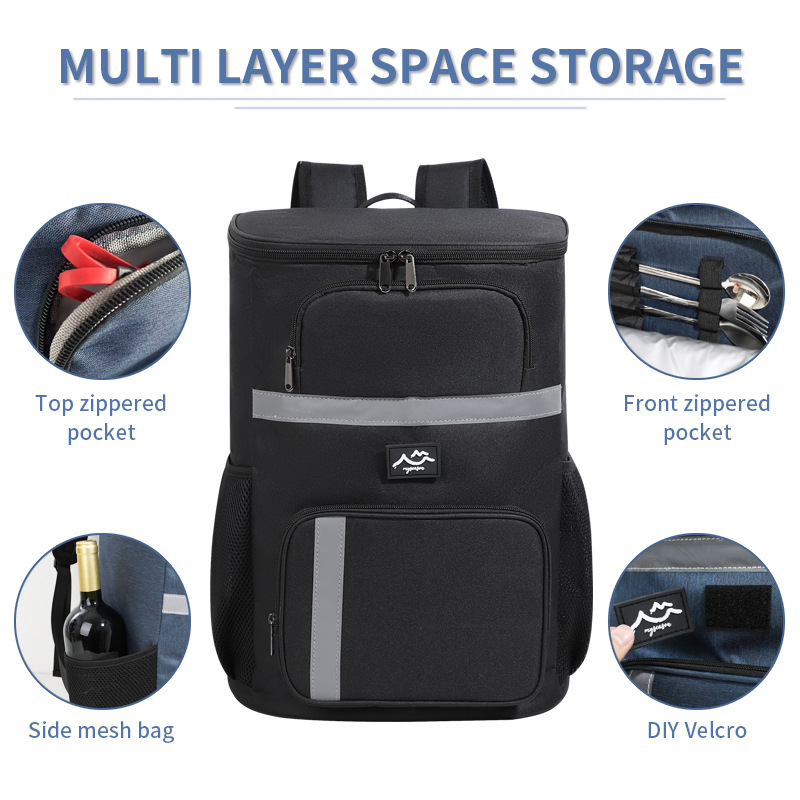 外贸新品时尚简约风午餐包加厚铝箔午餐包保鲜冰包便携双肩保温包