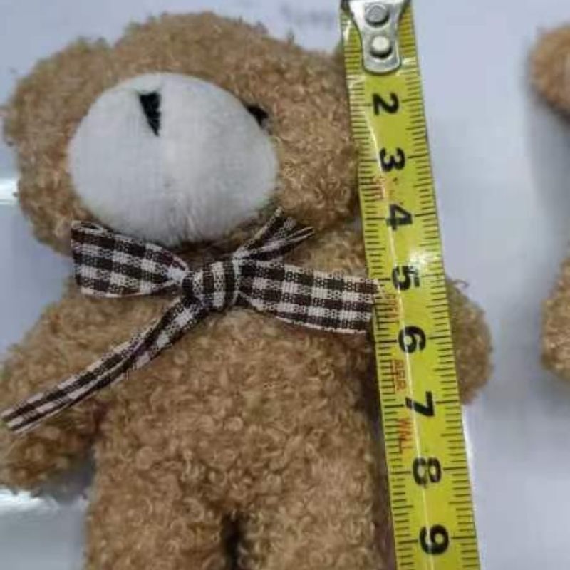 毛绒背包钥匙装饰挂件婚庆抛洒会11公分颗粒绒连体熊毛绒玩具钥匙扣