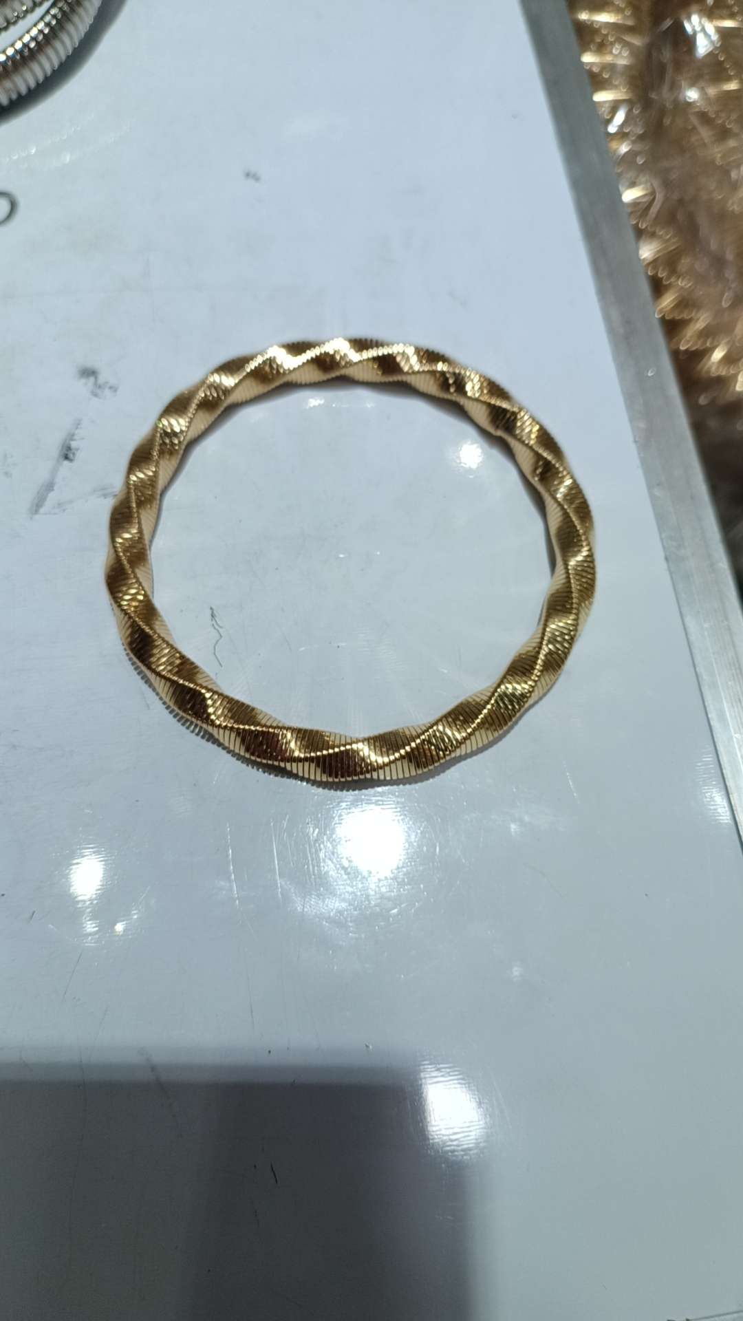 The unique design of the sandgold titanium steel bracelet, jade bracelet, and hand accessory is elegant, fashionable, high-quality and wear-resistant for women