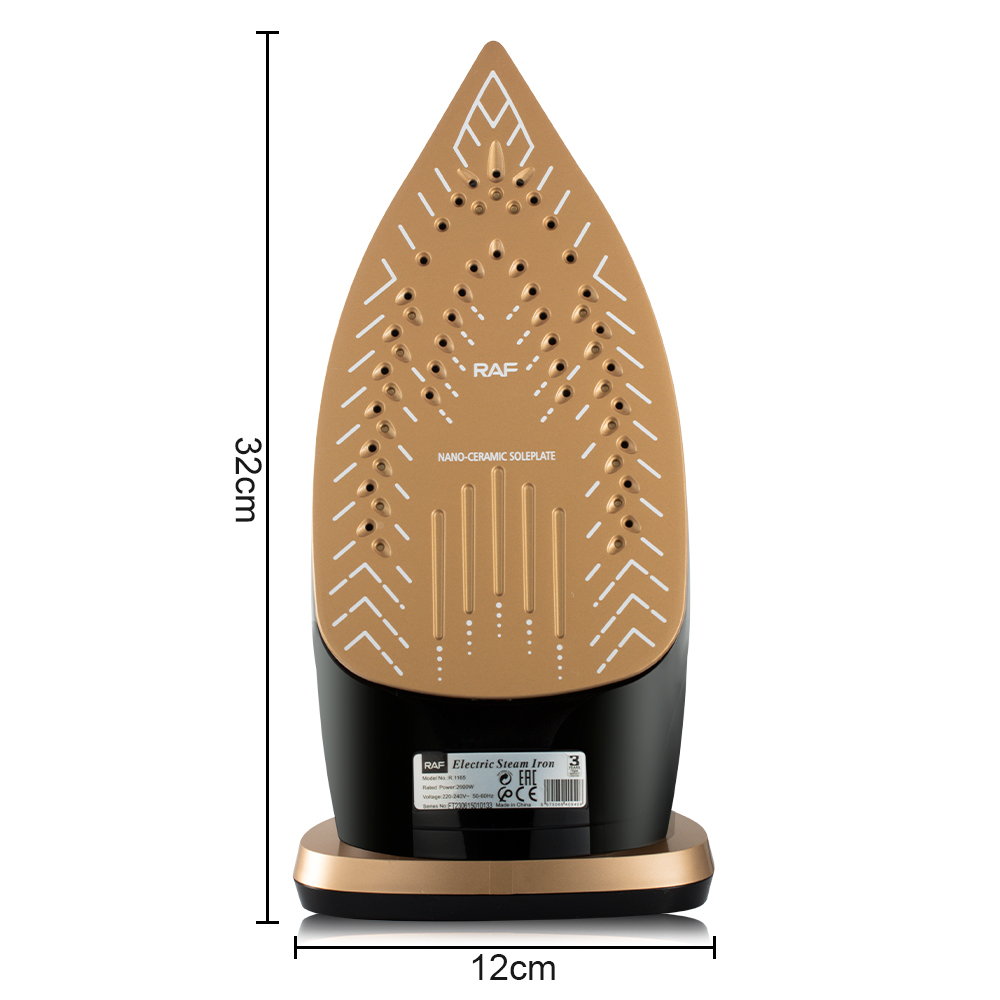 RAF European standard cross-border household steam iron, handheld hanging electric iron with wire, dry and wet dual-purpose, 2600W Specification image