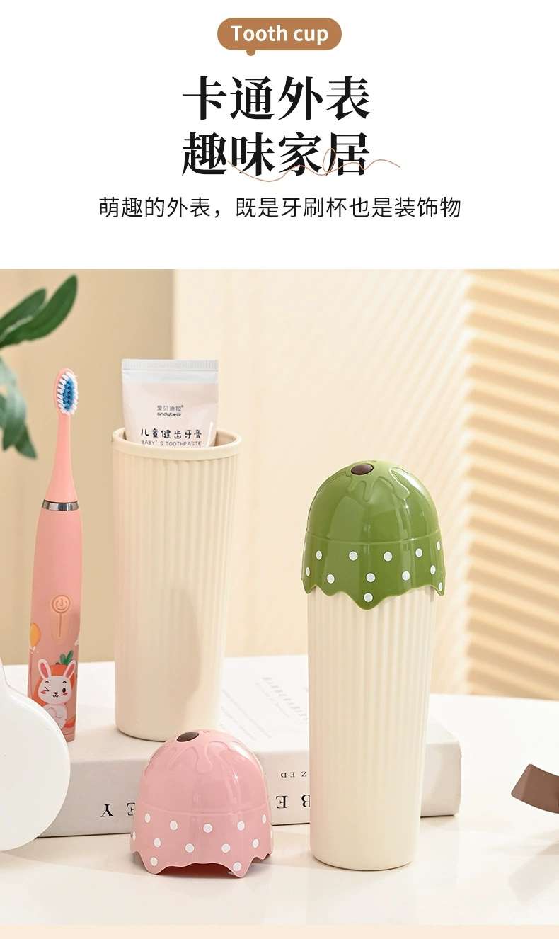 M73-6201 Simple Travel Portable Toothbrush Box, Cartoon ice cream, multi-functional Brushing Cup, Portable mouthwash cup detail image 10