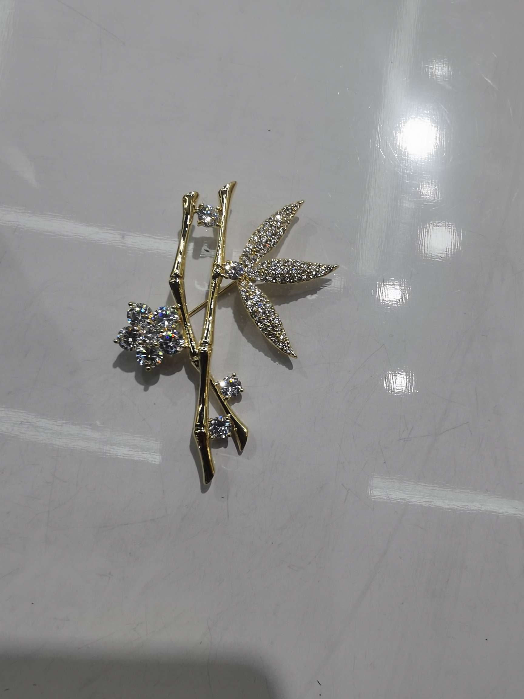 竹子胸针高档女夏精致气质胸花2024年新潮时尚大别针胸花产品图