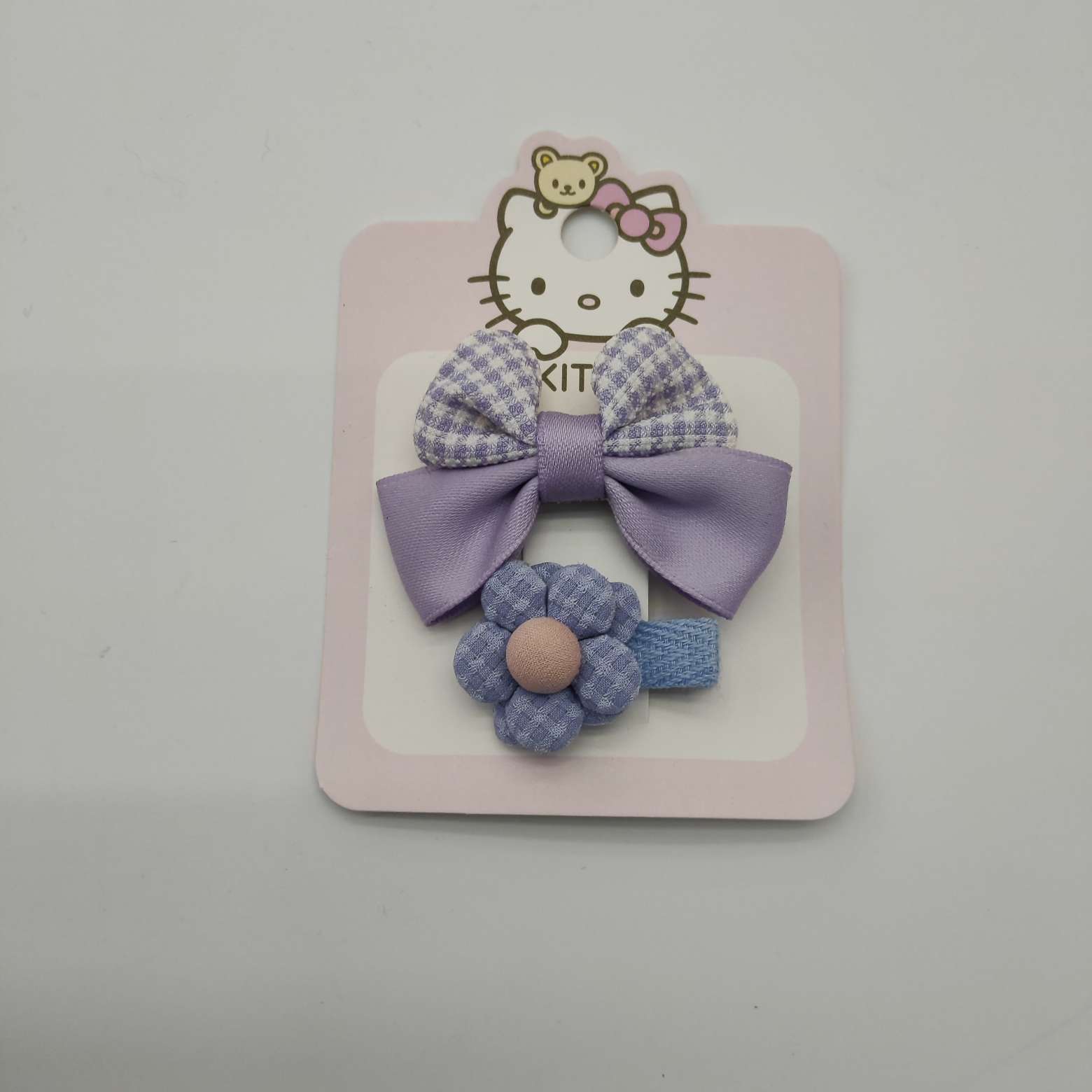 Pink Korean-style fabric sweet bow children's double-clip hair clips, versatile girls' flower hair clips, baby hair accessories Specification image