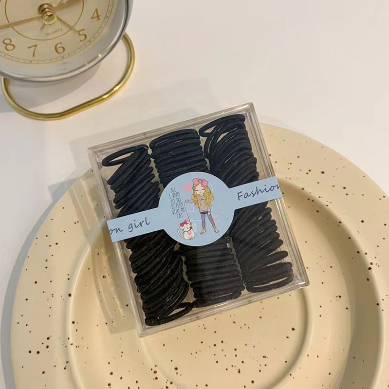 儿童彩色头绳基础款盒装宝宝不伤发皮筋网红女童简约无接缝头饰品 发夹儿童夏季可爱详情图8