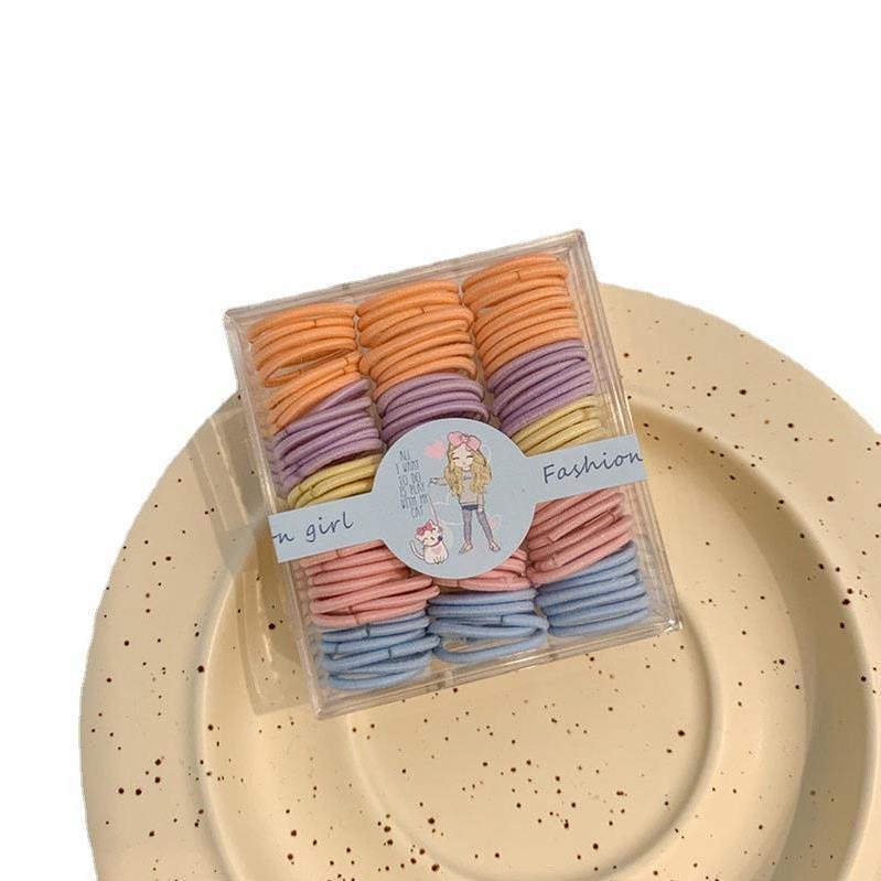 儿童彩色头绳基础款盒装宝宝不伤发皮筋网红女童简约无接缝头饰品 发夹儿童夏季可爱详情图6