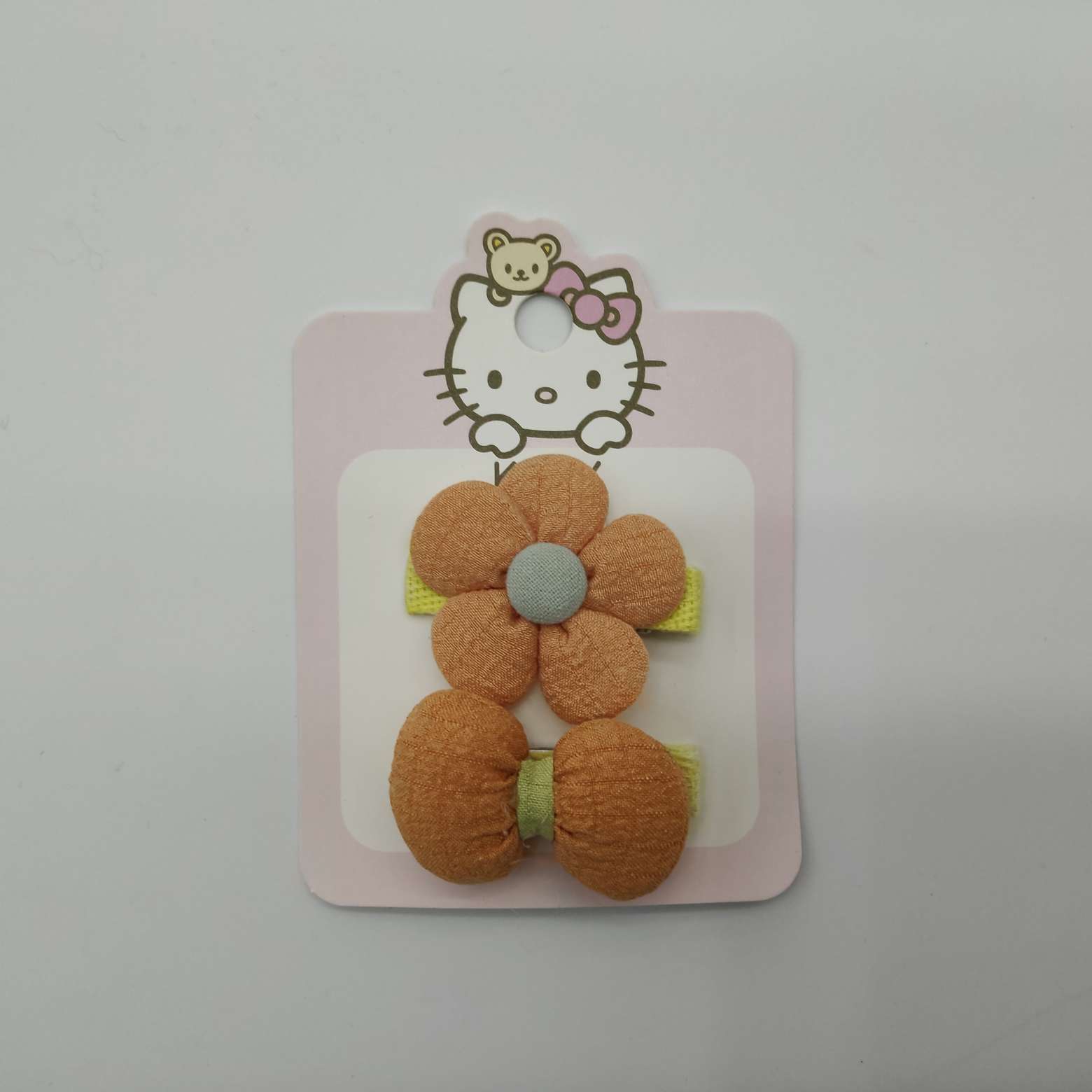 Pink Korean-style fabric sweet bow children's double-clip hair clips, versatile girl flower hair clips, baby hair accessories Specification image