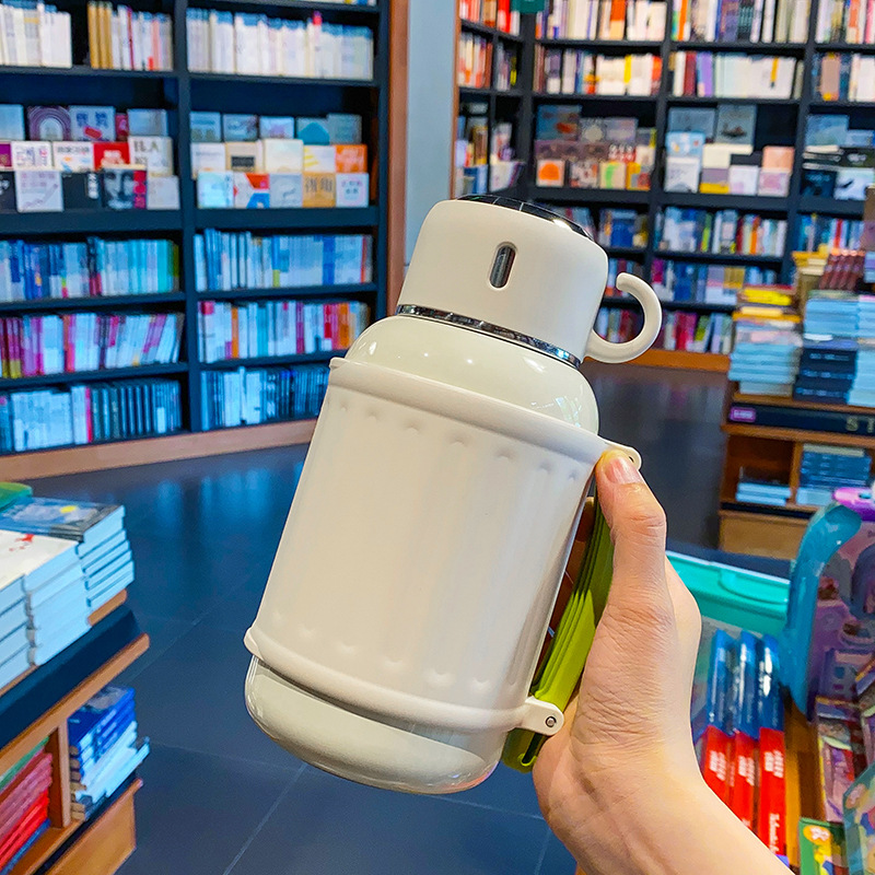 New model 898-YHSQ8169 1000ml large-capacity mom's cup, stainless steel 304 insulated cup, high appearance level, outdoor portable with a shoulder strap, water bottle and cup details Picture