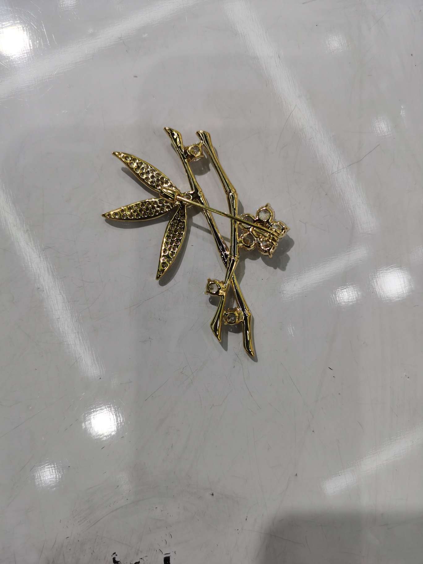 竹子胸针高档女夏精致气质胸花2024年新潮时尚大别针胸花细节图