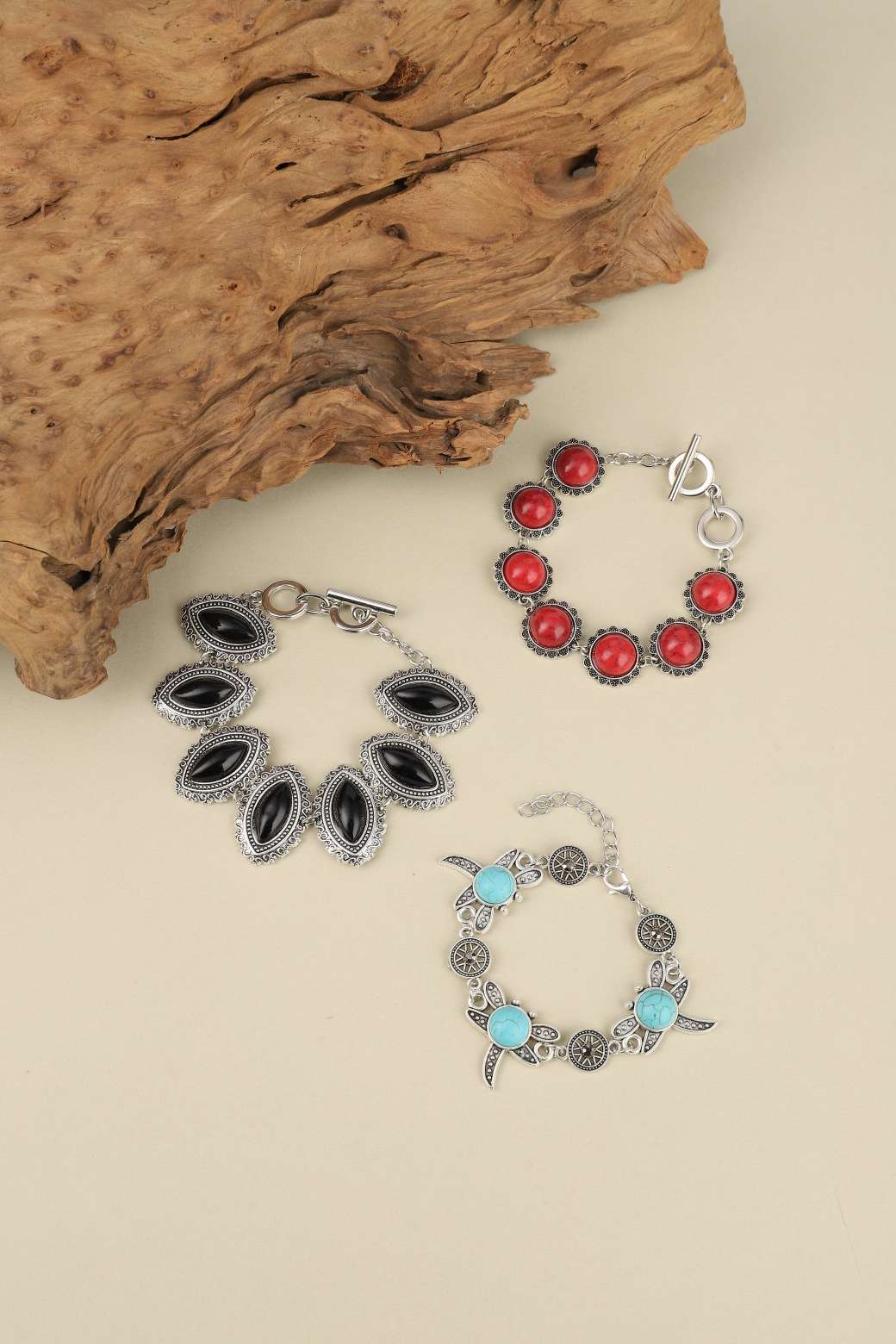 欧美波西米亚风复古多条组合松石手链手链手链