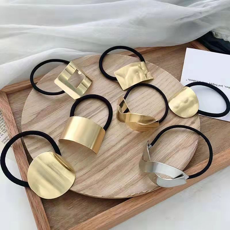 Metal hair bands, ponytail buttons, Korean-style low ponytail hair accessories, semi-round hair ties, hair ties, fashionable and simple style, internet-famous hair clips, creative accessories, hair clips