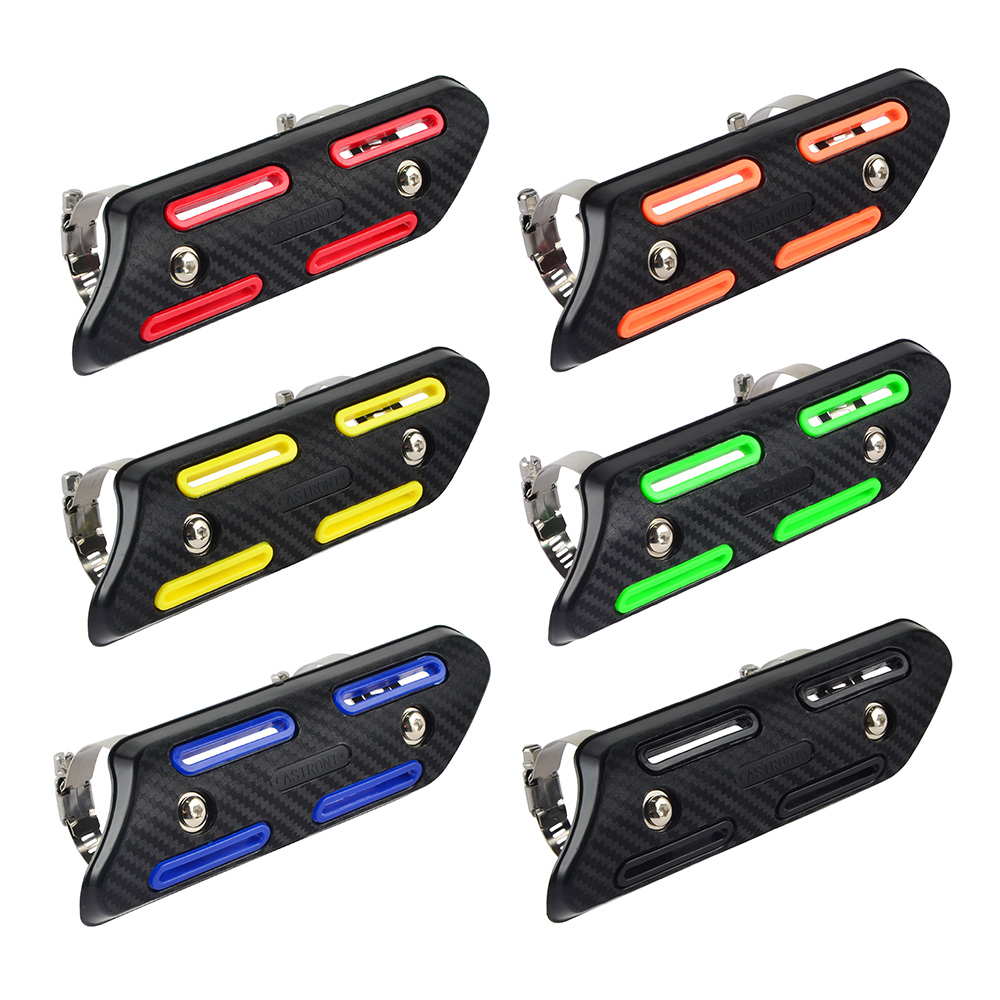 热销摩托车排气罩排气管防烫罩 散热保护罩 越野车改装防烫盖多色