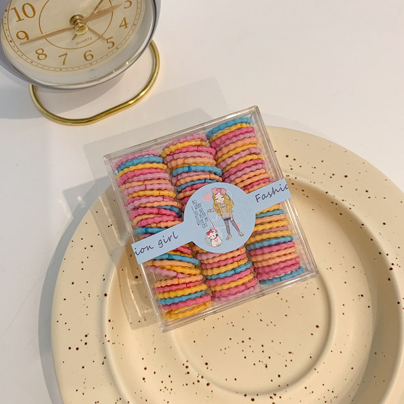 儿童彩色头绳基础款盒装宝宝不伤发皮筋网红女童简约无接缝头饰品 发夹儿童夏季可爱详情图5