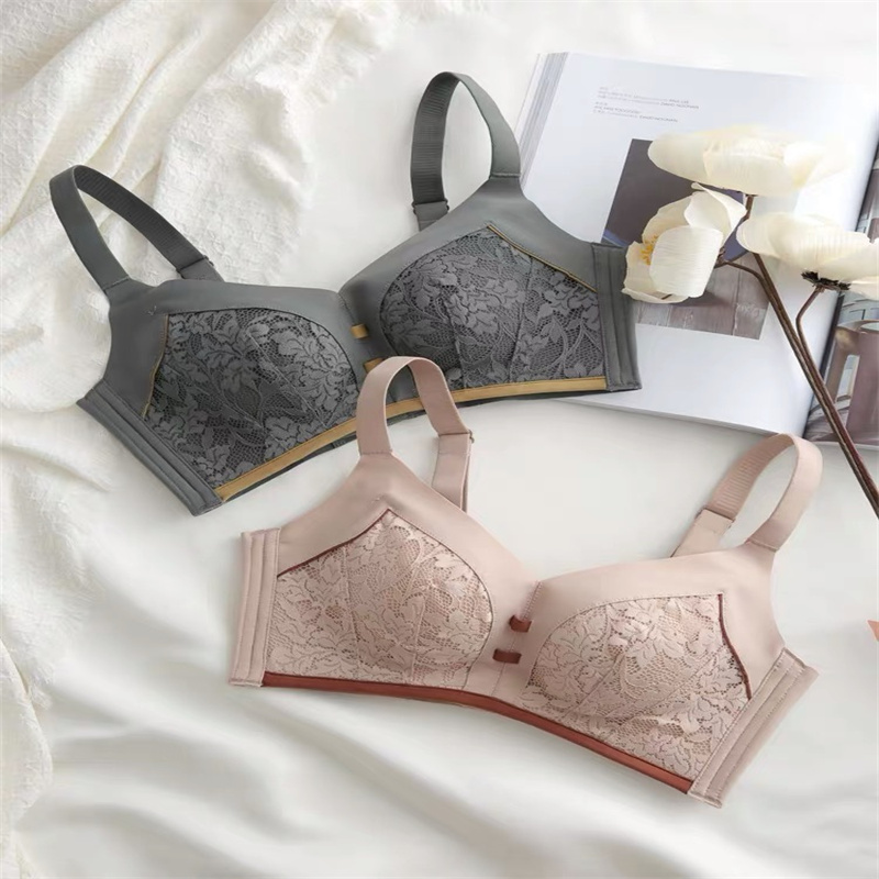 内衣女无钢圈性感蕾丝文胸小胸聚拢上托收副乳防下垂舒适胸罩套装1112