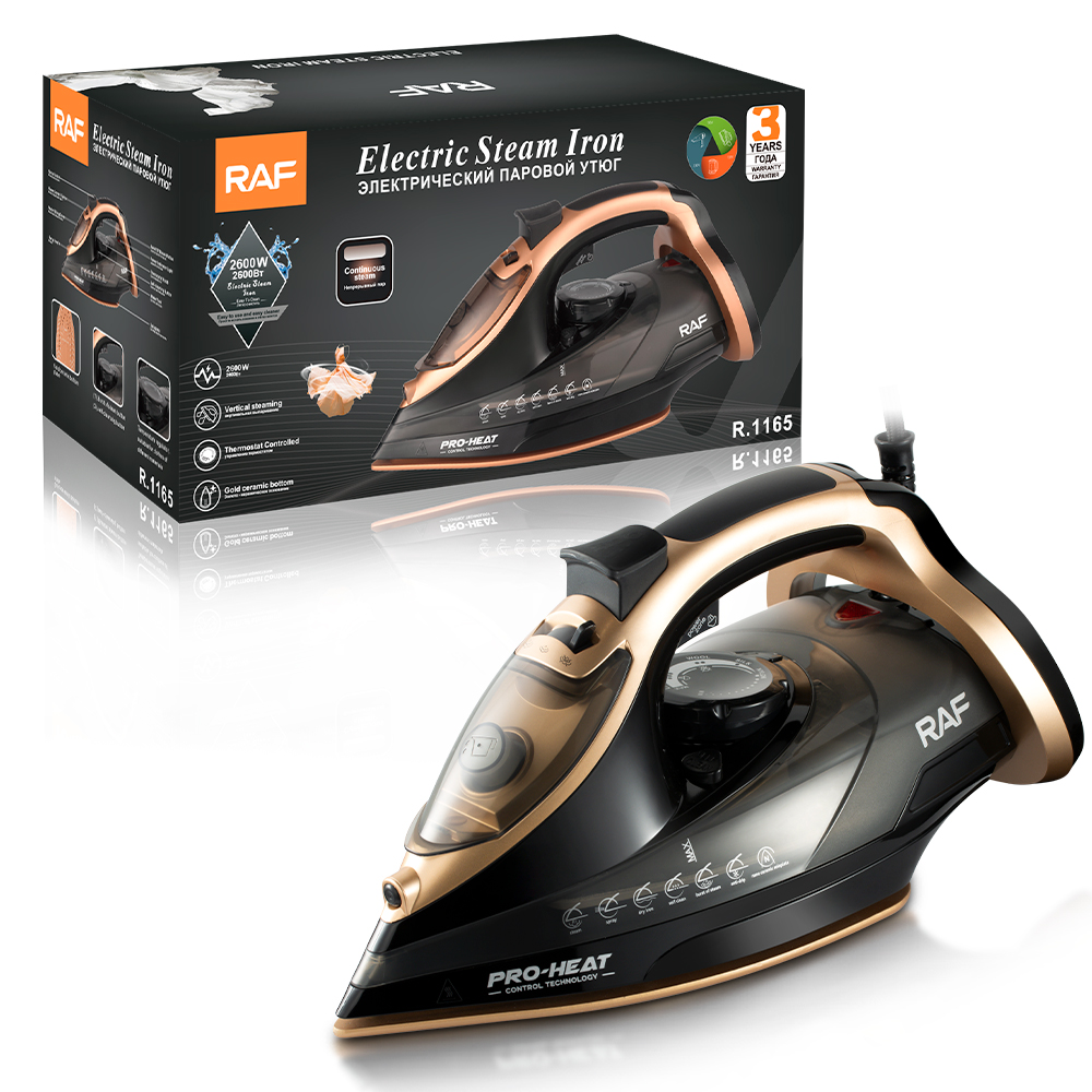 RAF European standard cross-border household steam iron, handheld hanging electric iron with wire, dry and wet dual-purpose, 2600W details Picture