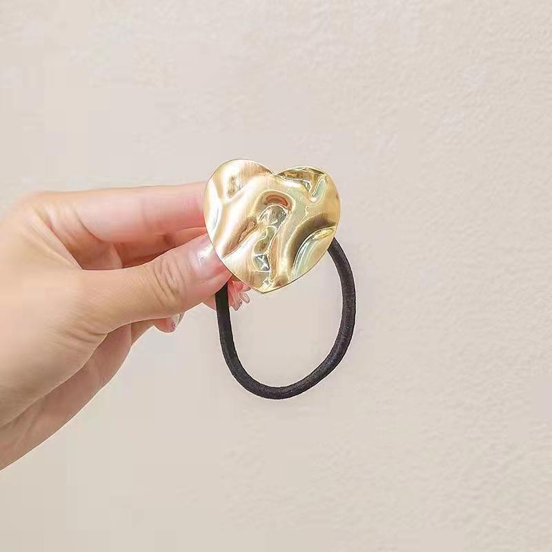 Metal hair bands, ponytail buttons, Korean-style low ponytail hair accessories, semi-round hair ties, hair ties, fashionable and simple style, internet-famous hair clips, creative accessories, hair clips details Picture