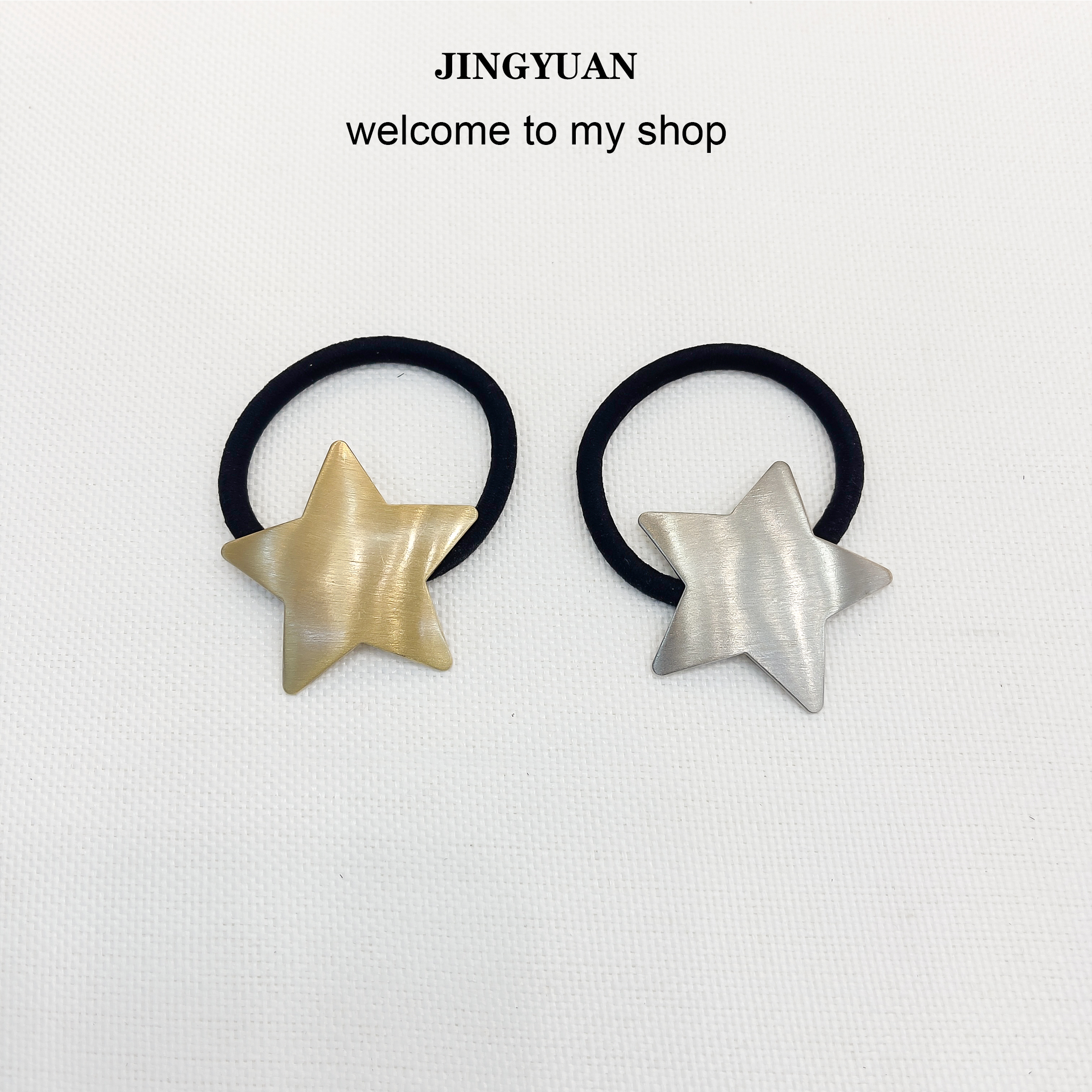 星星爱心小众设计合金凹凸半圆发圈新款发绳气质扎头绳女高弹橡皮筋