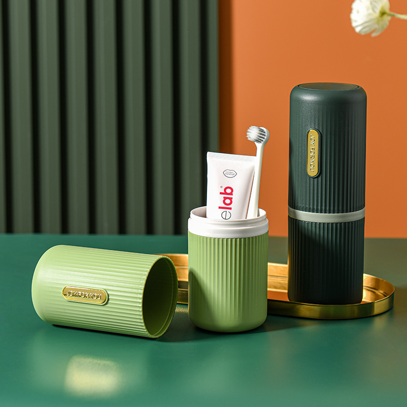 M73-6209 Light Luxury Travel Toothbrush Cup, makeup brush storage box, Toothbrush box, washbasin Cup, Multi-functional mouthwash cup Item Picture
