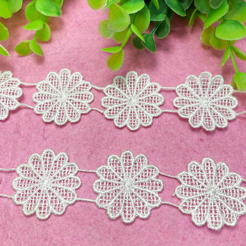 White in-stock, embroidered polyester lace home textiles, handcrafted cuffs, collars, curtains, hair accessories and accessories Item Picture