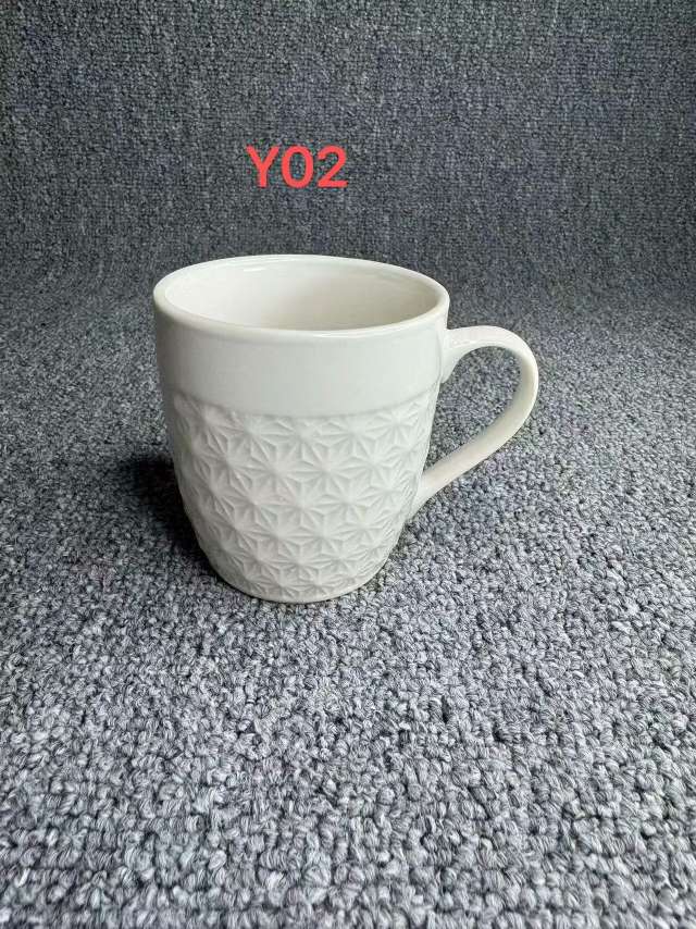 Relief coffee cup, ceramic cup, coffee ceramic cup, small white cup details Picture
