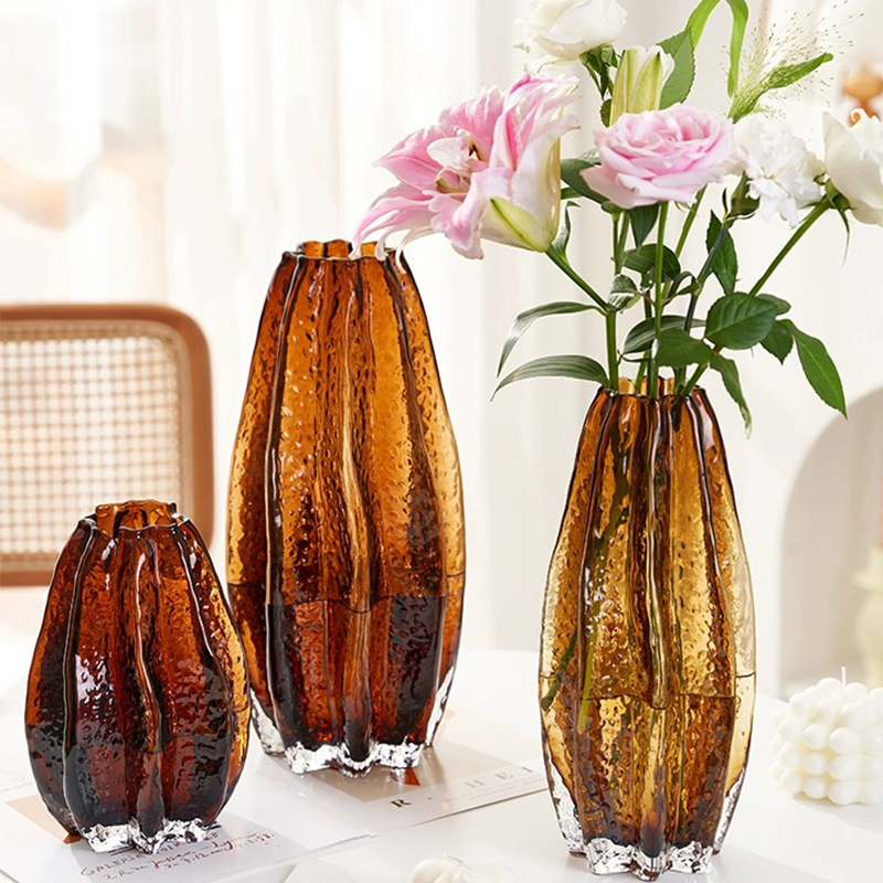 旭阳玻璃简约花瓶插花摆件轻奢客厅玄关餐桌样板房家居软装饰品581