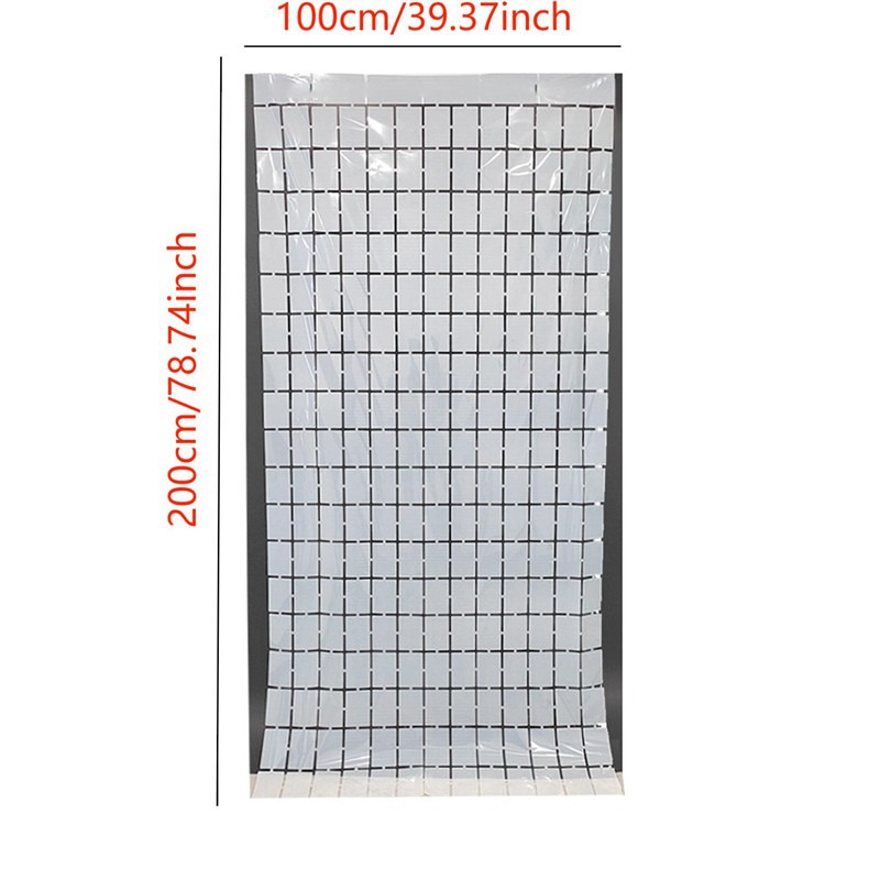 2.3 Wire Thickened 2M Square Rain Curtain Birthday Wedding Party Background Wall Decoration Bright Face Square Rain Curtain Drawn-Out Ribbon Rain Color Strip details Picture
