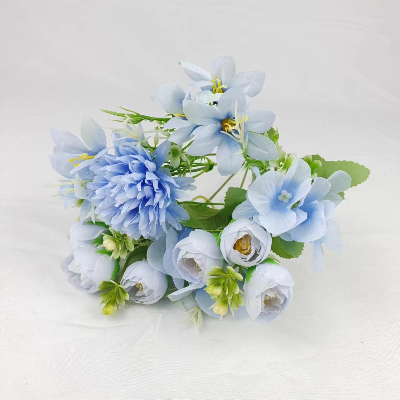 厂家直销7头绢布绣球玫瑰组合花假花仿真塑料花假花室内外装饰绢布假花长久保存可水洗玫瑰花