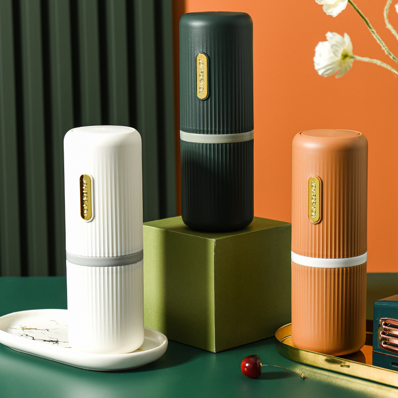 M73-6209 Light Luxury Travel Toothbrush Cup, makeup brush storage box, Toothbrush box, washbasin Cup, Multi-functional mouthwash cup details Picture