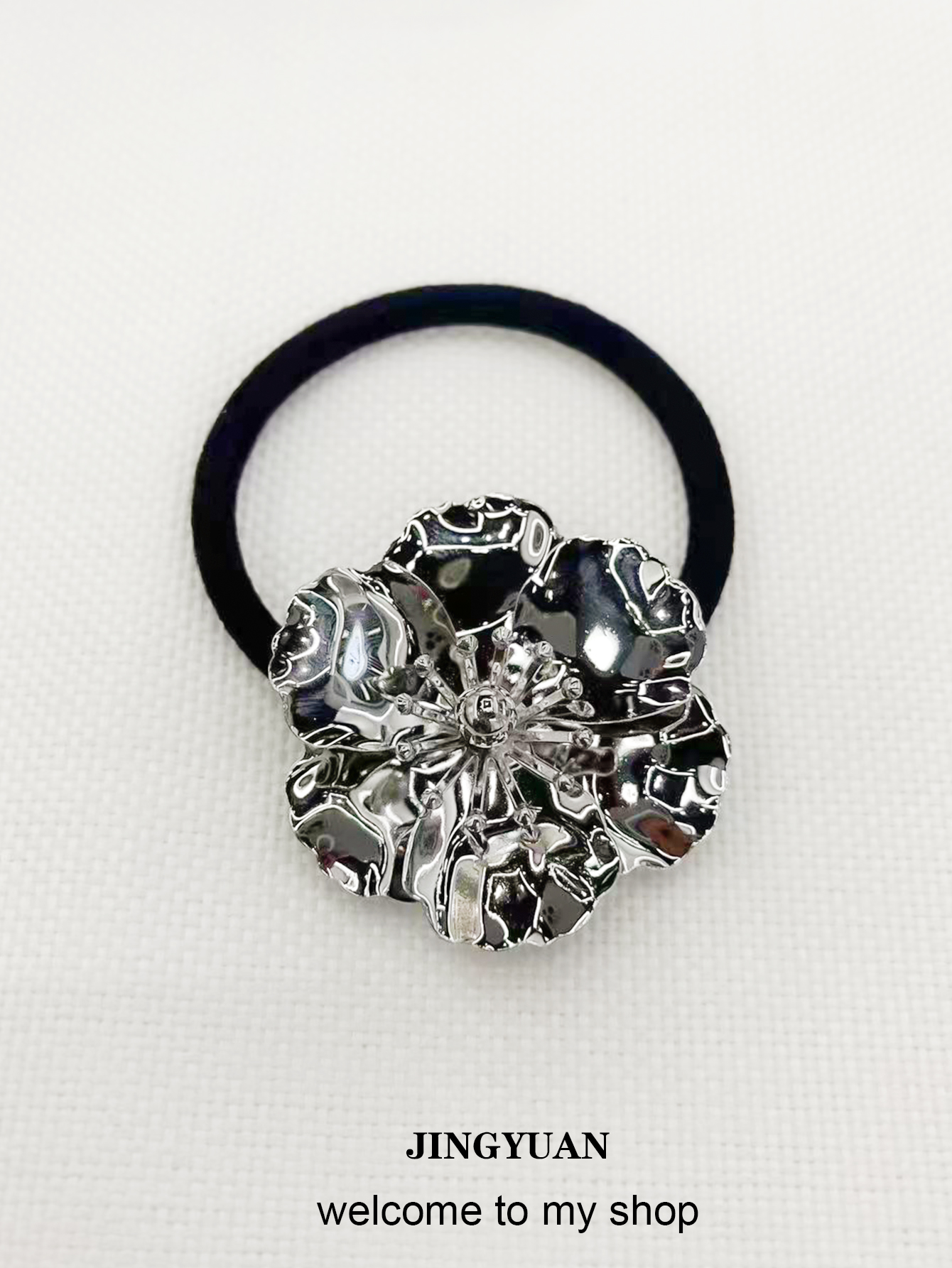 拉丝不规则小众设计花朵树叶发圈新款发绳气质扎头绳女高弹橡皮筋详情8