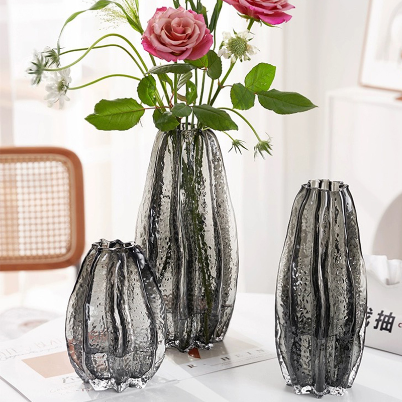 旭阳玻璃简约花瓶插花摆件轻奢客厅玄关餐桌样板房家居软装饰品550