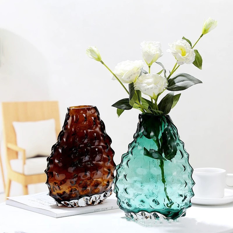 旭阳玻璃简约花瓶插花摆件轻奢客厅玄关餐桌样板房家居软装饰品516